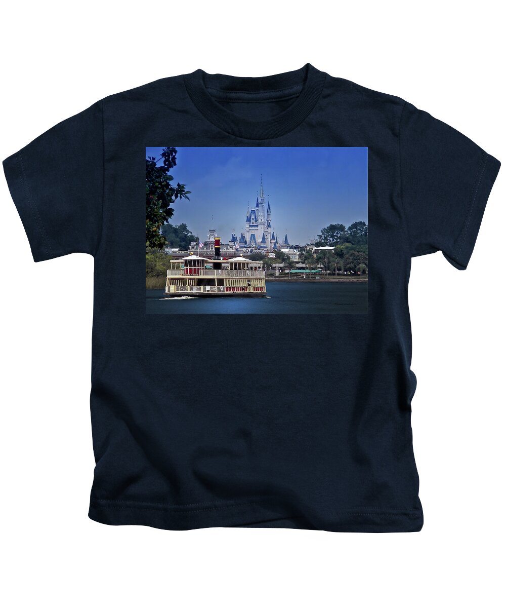 Ferry Boat Kids T-Shirt featuring the photograph Ferry Boat Magic Kingdom Walt Disney World MP by Thomas Woolworth