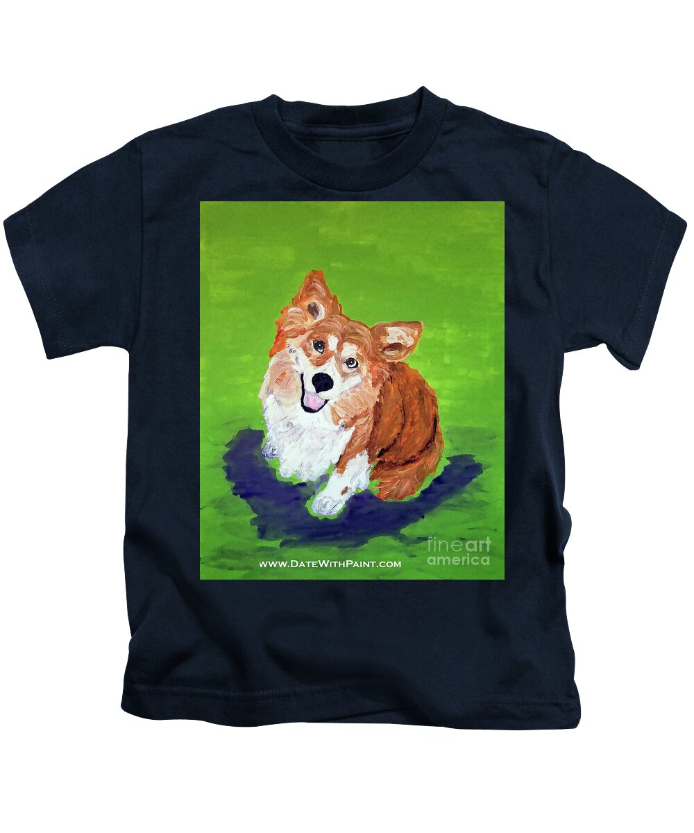 Pet Kids T-Shirt featuring the painting Gracie_DWP_May_2017 by Ania M Milo