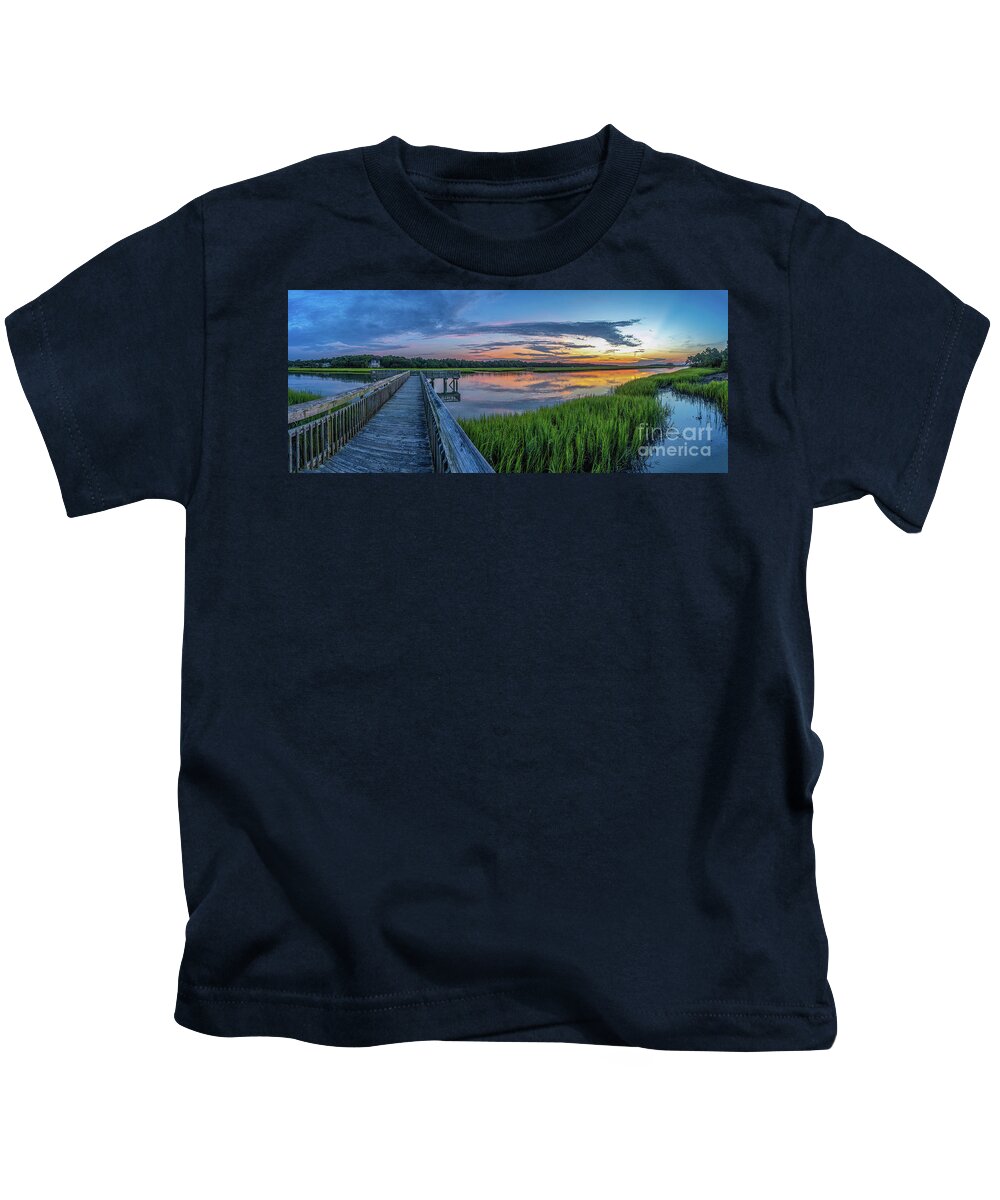 Heritage Shores Nature Preserve Kids T-Shirt featuring the photograph Heritage Shores Nature Preserve Sunrise by David Smith