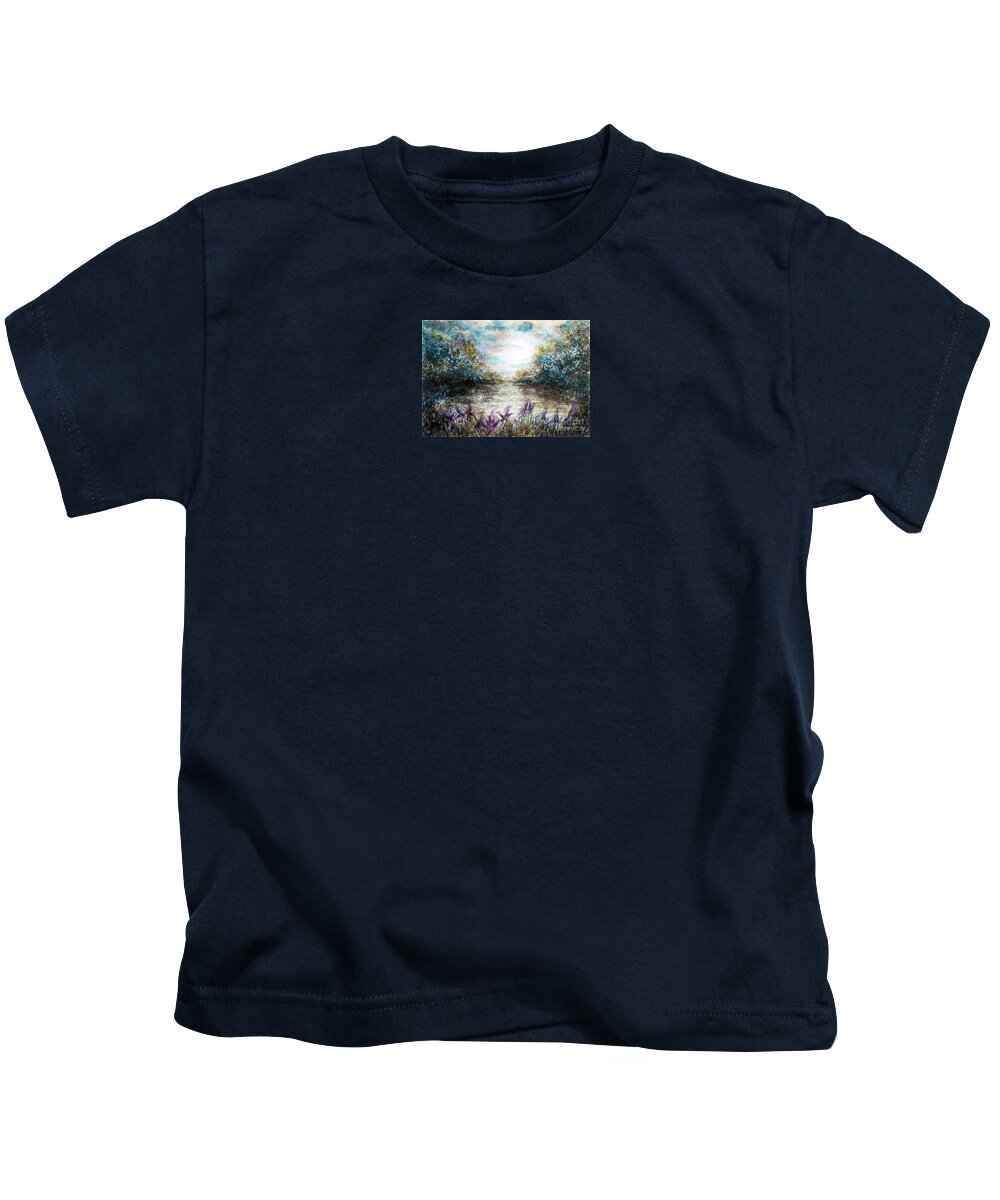 Landscape Kids T-Shirt featuring the painting Iris Bayou by Francelle Theriot