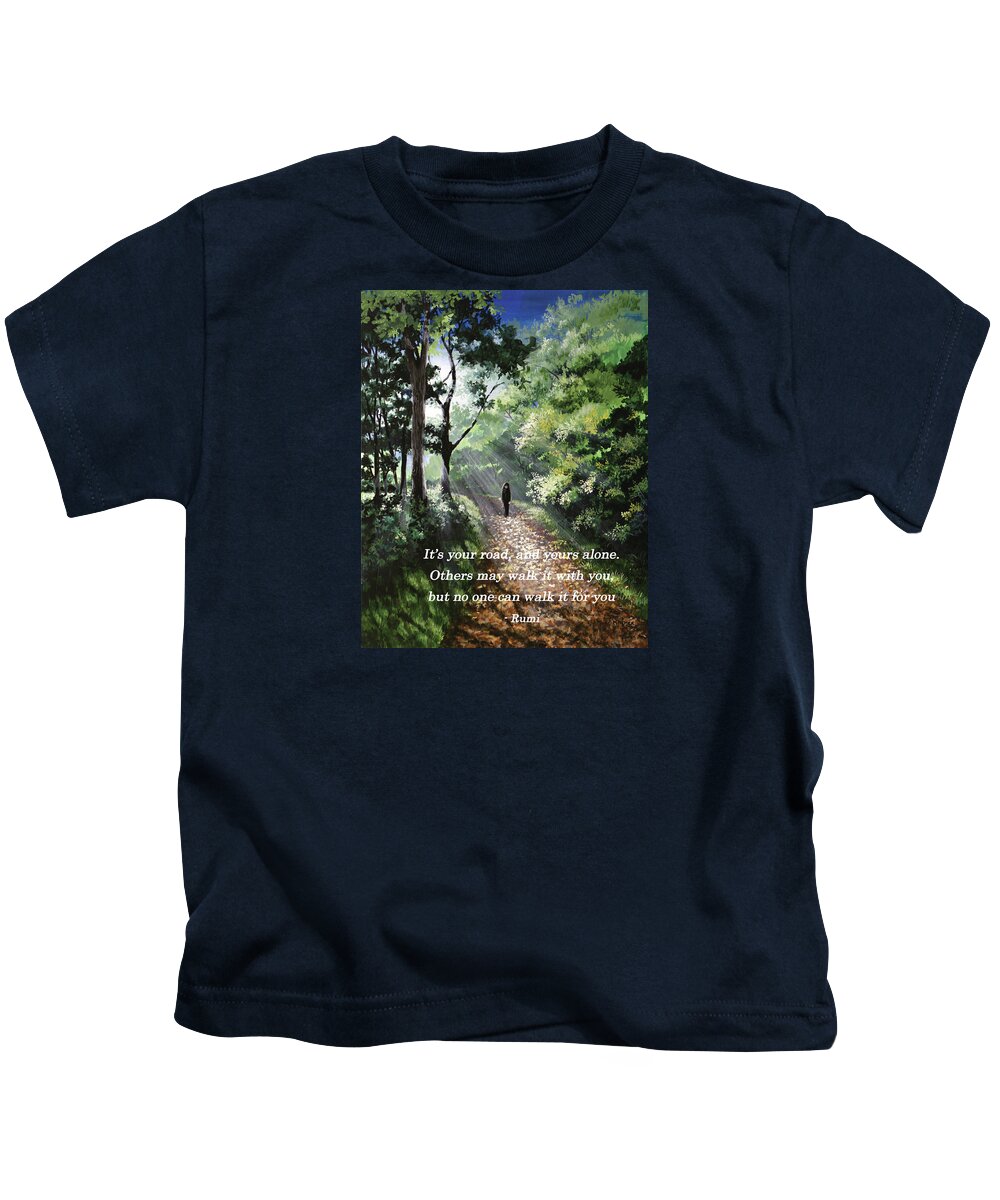 Sunrise Kids T-Shirt featuring the painting It's Your Road by Mary Palmer
