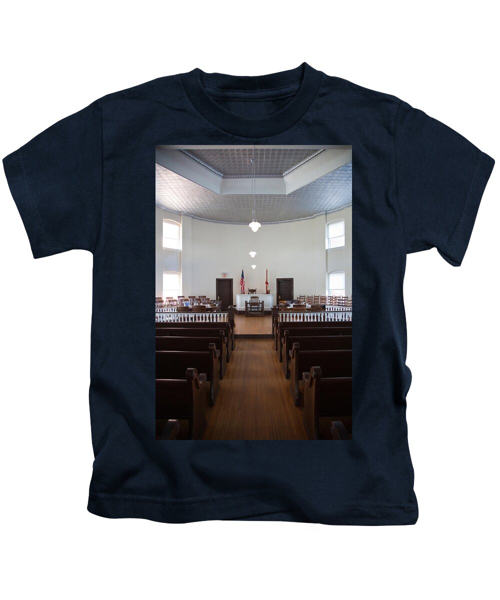 Photography Kids T-Shirt featuring the photograph Jury Box In A Courthouse, Old by Panoramic Images