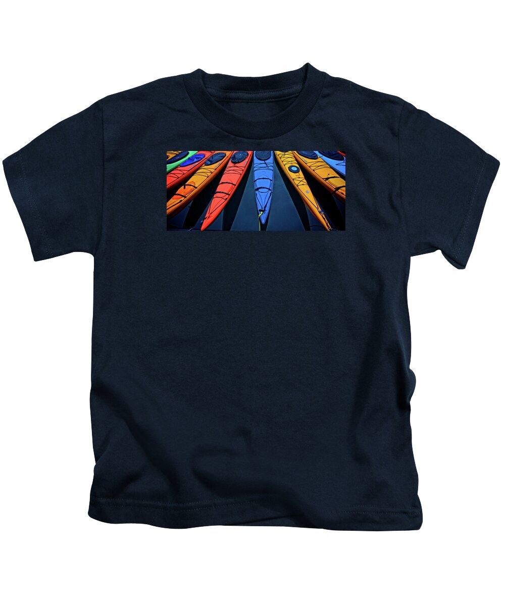 Kayak Kids T-Shirt featuring the photograph Kayak Colors by Ed Broberg