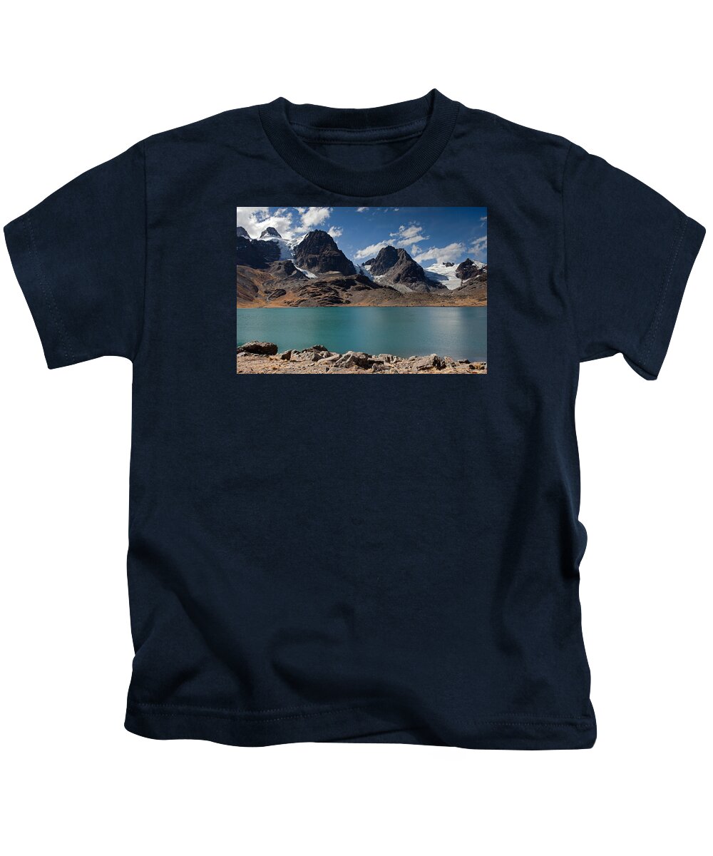Laguna Kids T-Shirt featuring the photograph Laguna Chiar Khota in Condoriri Mountains by Aivar Mikko