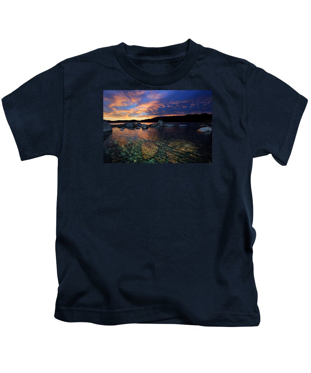 Lake Tahoe Kids T-Shirt featuring the photograph Lake Tahoe Sundown by Sean Sarsfield