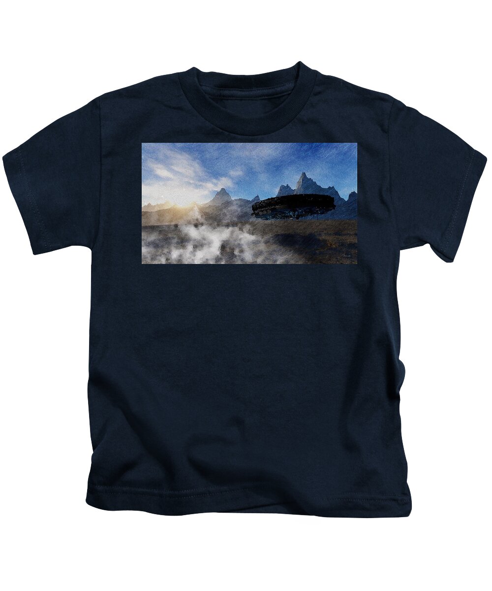 landing Site Kids T-Shirt featuring the painting Landing Site by Mark Taylor