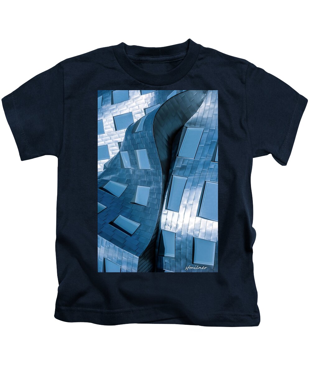 Buildings Kids T-Shirt featuring the photograph Liquid Form by Steven Milner