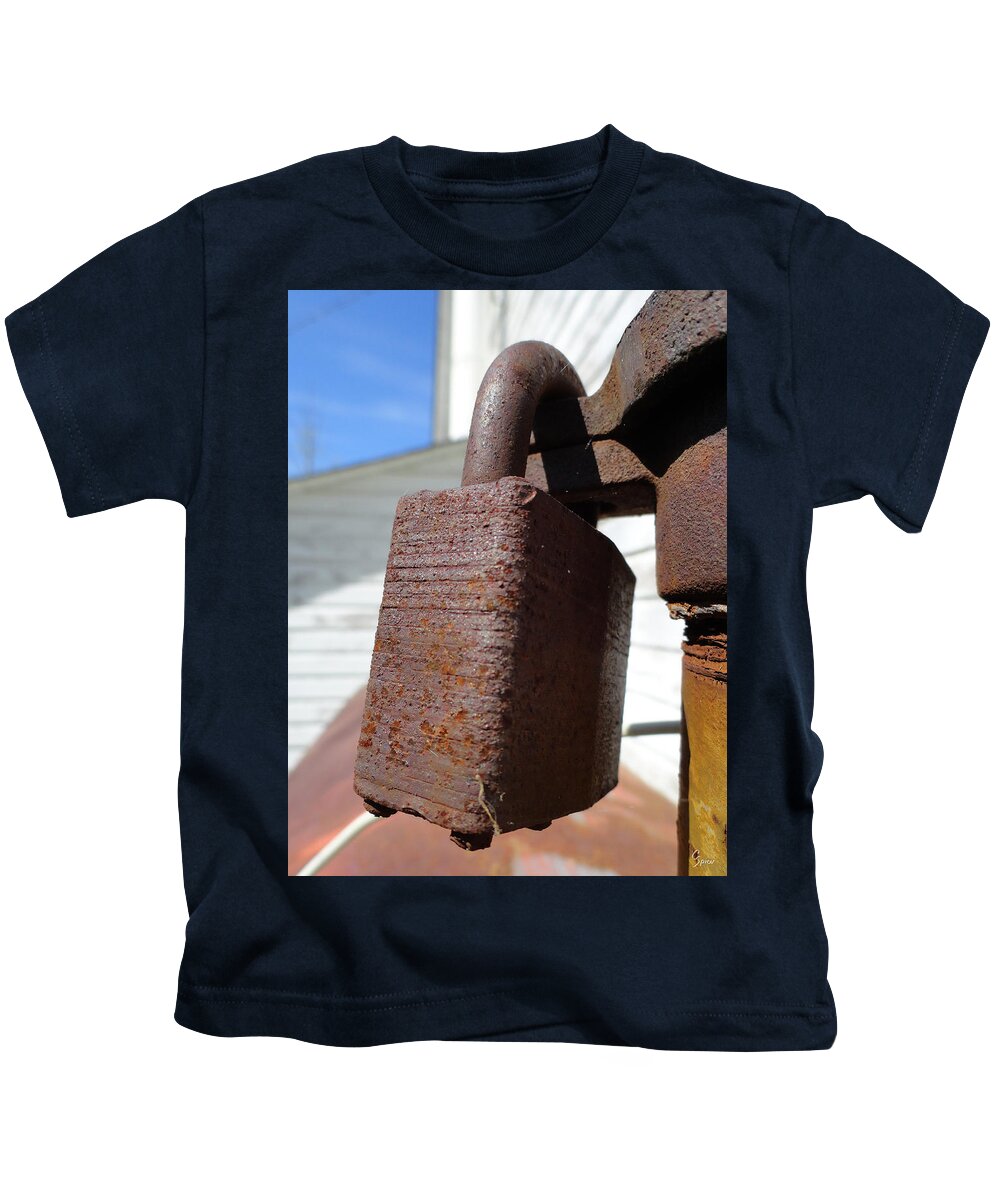 Aged Kids T-Shirt featuring the photograph Lock at Holly Avenue by Christopher Spicer