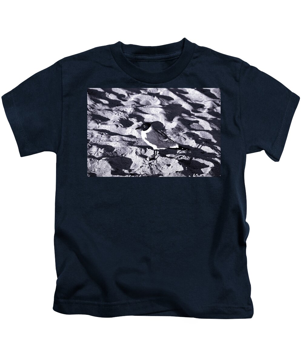 Beach Kids T-Shirt featuring the photograph Lone Seagull by Gary Dean Mercer Clark