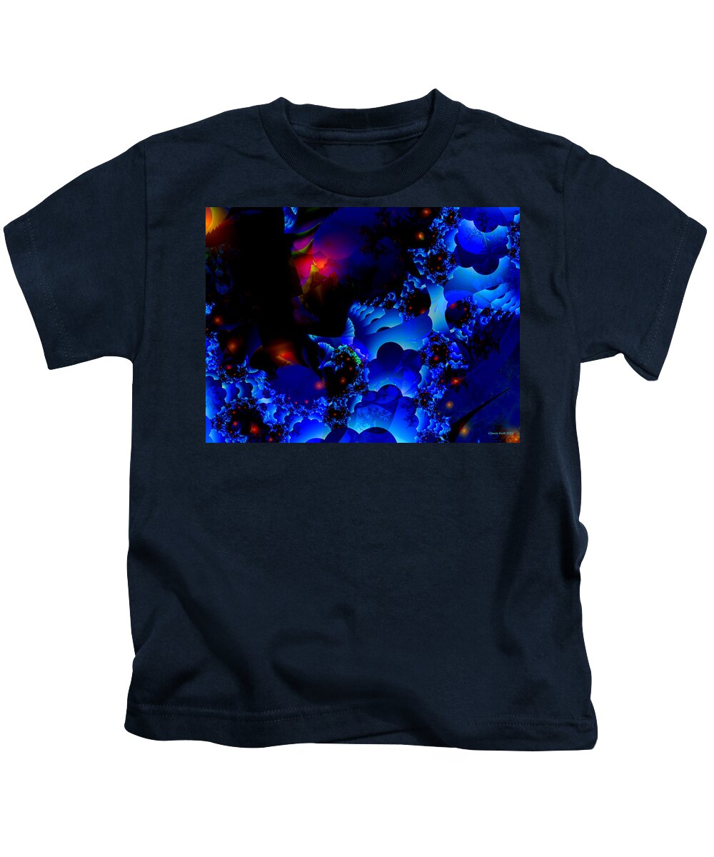 Blue Kids T-Shirt featuring the digital art Magic Steps by Claire Bull