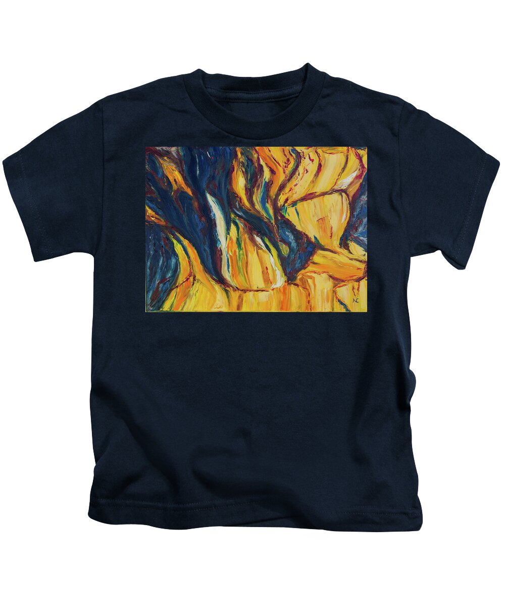 Marble Kids T-Shirt featuring the painting Marble by Neslihan Ergul Colley
