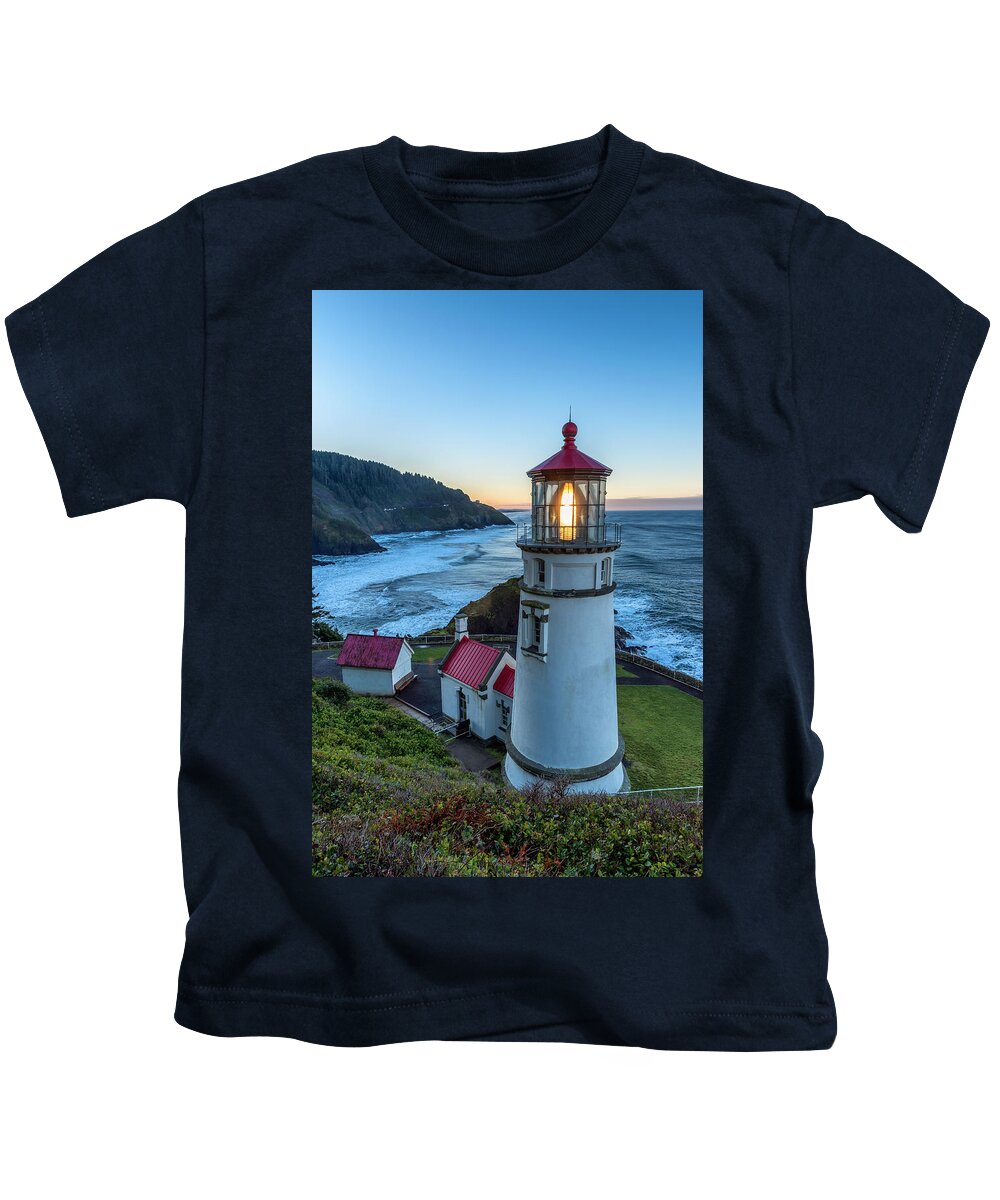 Lighthouse Kids T-Shirt featuring the photograph Morning Light by Harold Coleman