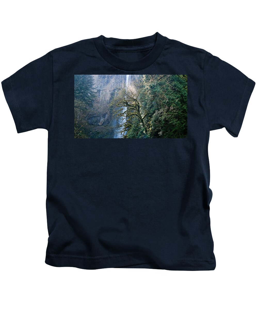  Kids T-Shirt featuring the photograph Multnomah Falls #1 by Wendell Ward
