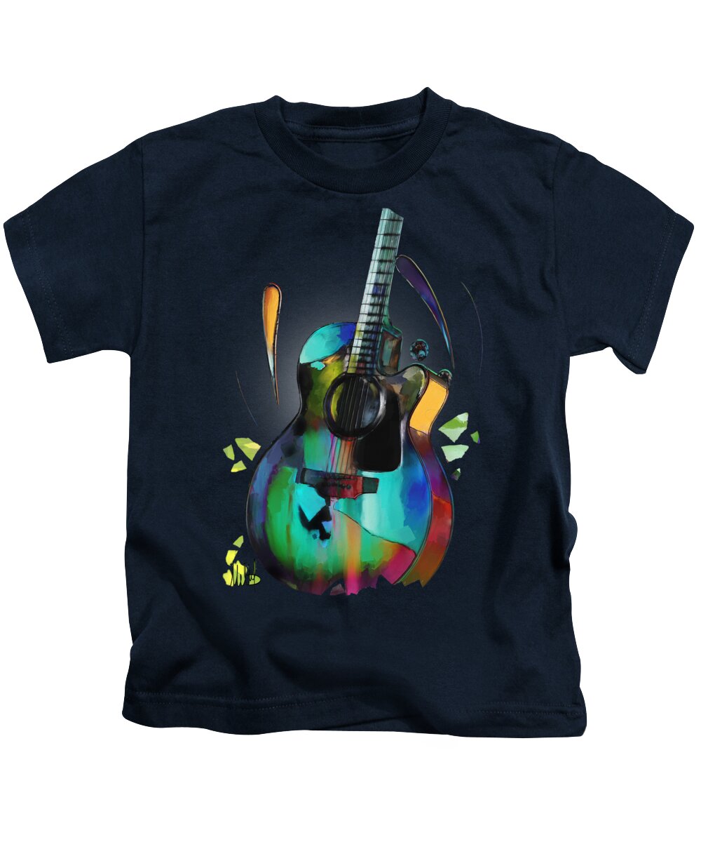 Guitar Kids T-Shirt featuring the painting Music In Colour by Melanie D