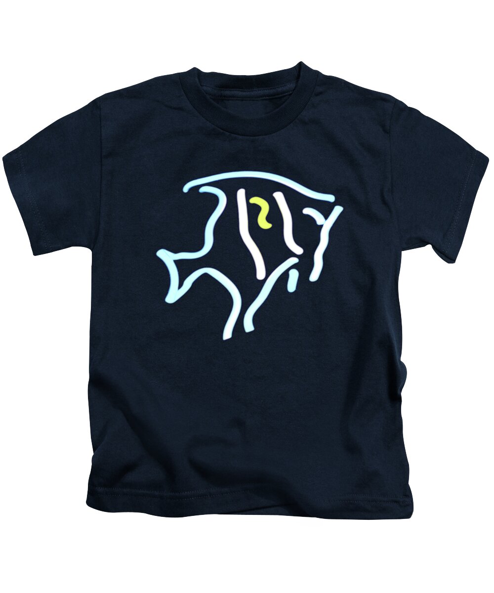 Fish Kids T-Shirt featuring the digital art Neon Fish by David Dehner