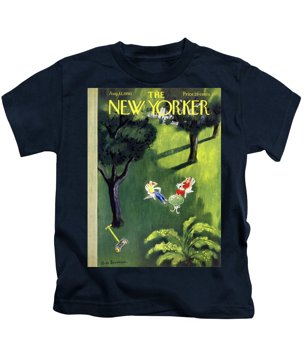 Couple Kids T-Shirt featuring the painting New Yorker August 12 1950 by Roger Duvoisin