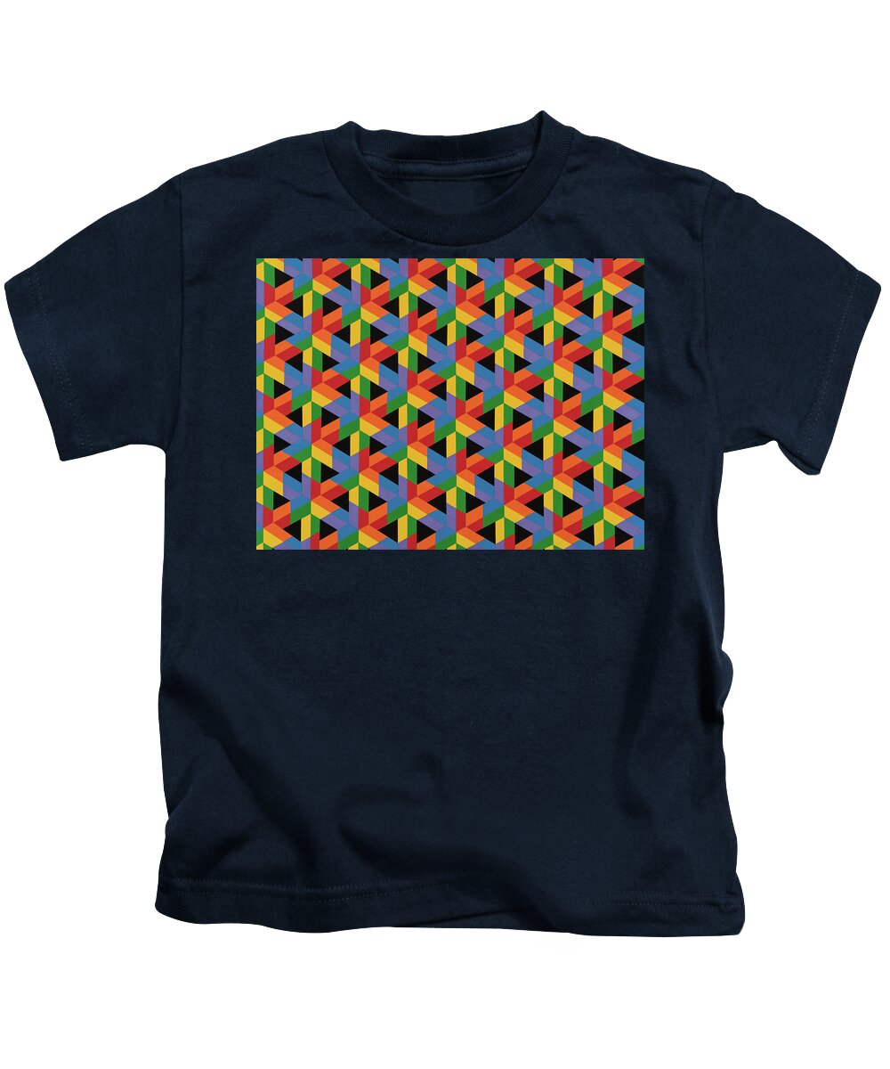 Abstract Kids T-Shirt featuring the painting Open Hexagonal Lattice II by Janet Hansen