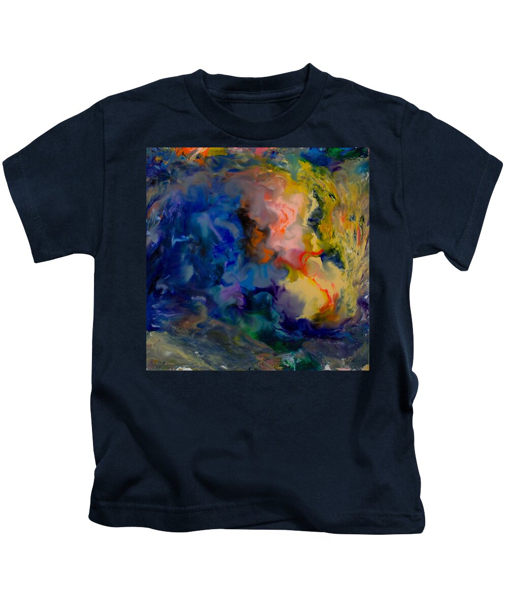 Derek Kaplan Art Kids T-Shirt featuring the painting Opt.24.17 Untitled. From the 'Aladdin' Series by Derek Kaplan