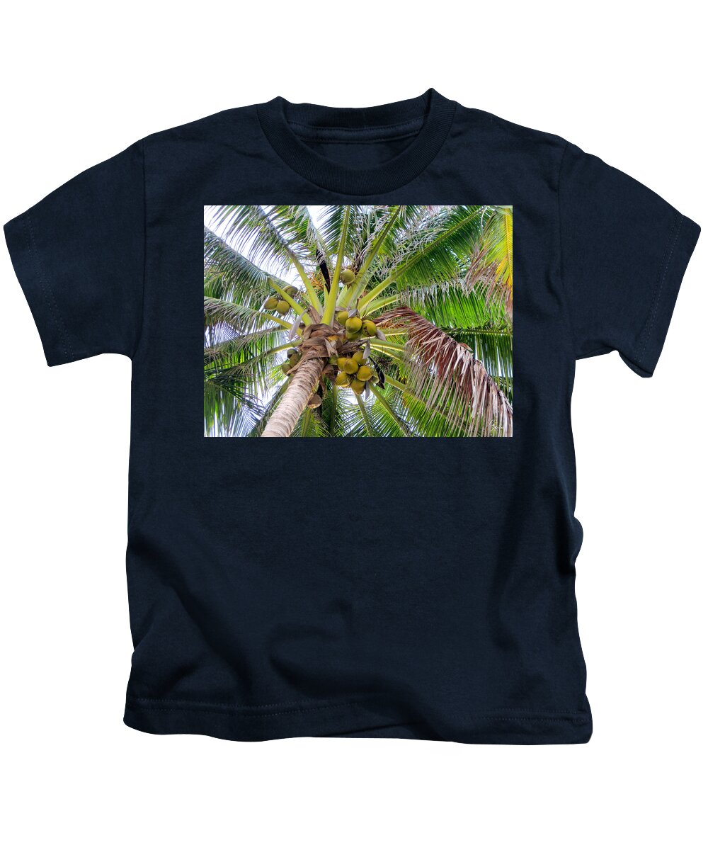 Palm Kids T-Shirt featuring the photograph Palm Tree at Akumal Sur Beach 2 by Christopher Spicer