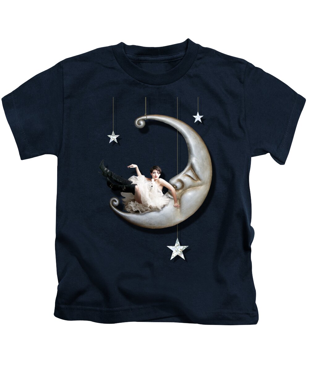 Moon Kids T-Shirt featuring the digital art Paper Moon by Linda Lees