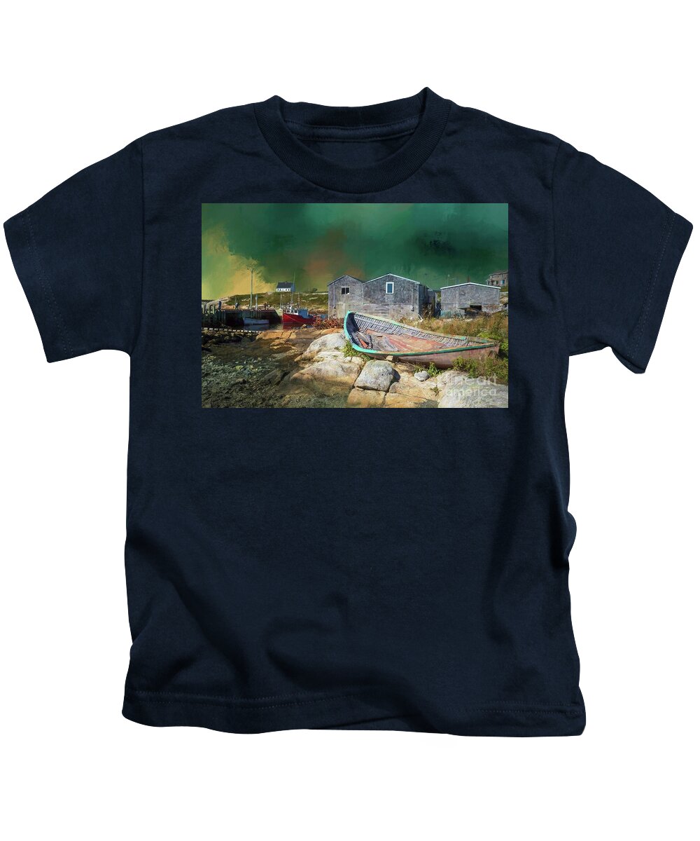 Peggy's Cove Kids T-Shirt featuring the photograph Peggy's Cove by Eva Lechner