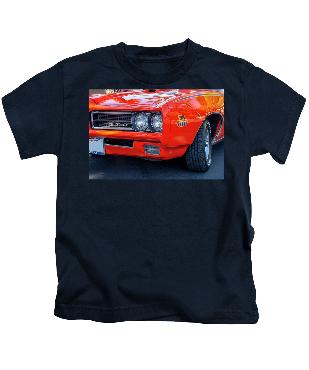 Pontaic Kids T-Shirt featuring the photograph Pontiac G T O Judge 1969 Convertible by Gene Parks