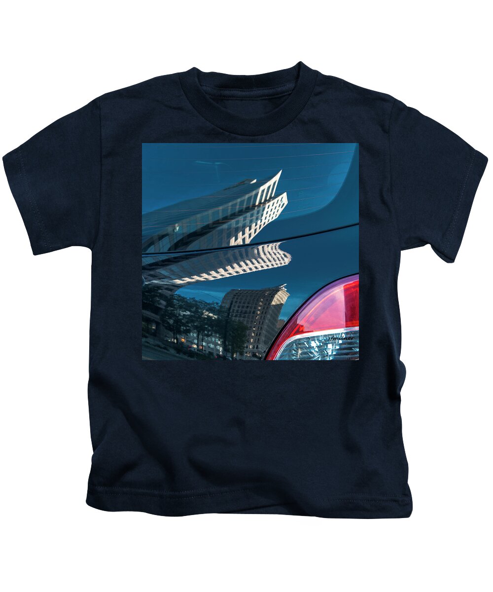 Abstract Kids T-Shirt featuring the photograph Rear Reflections by Steven Milner