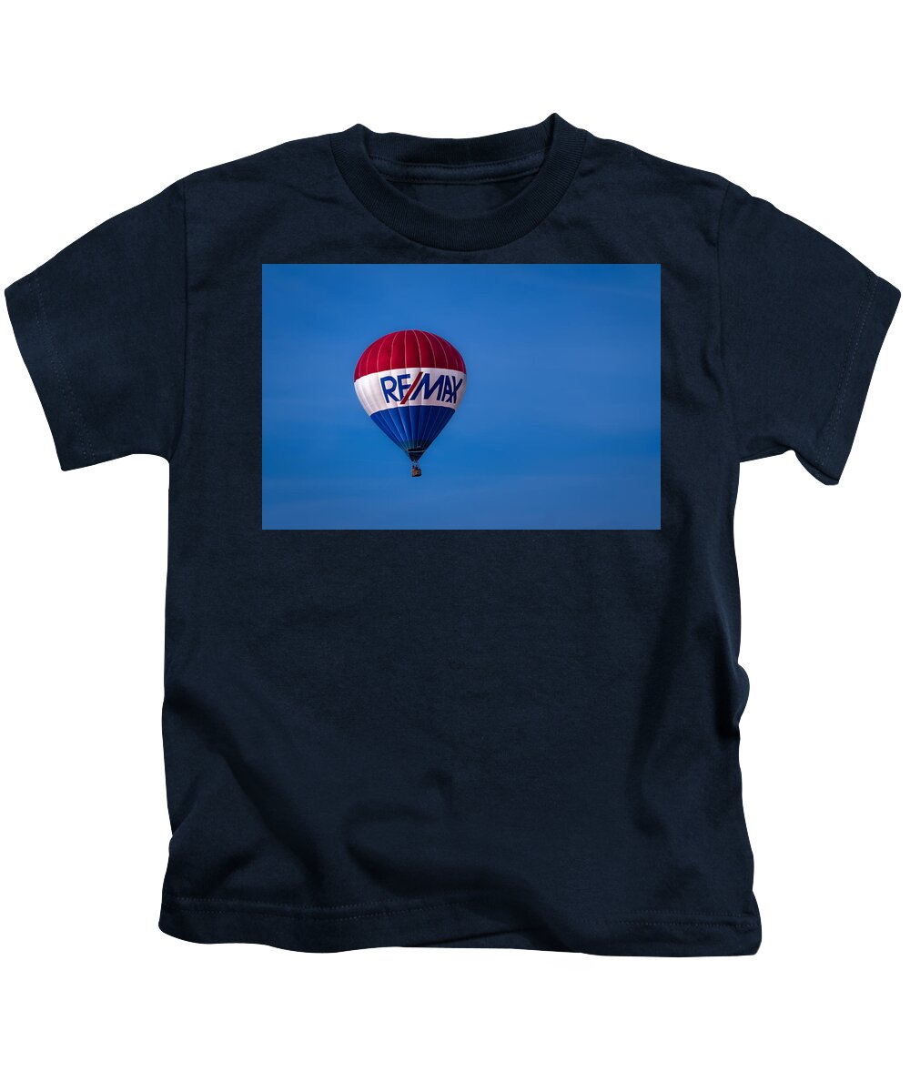 Art Kids T-Shirt featuring the photograph Remax Hot Air Balloon by Ron Pate