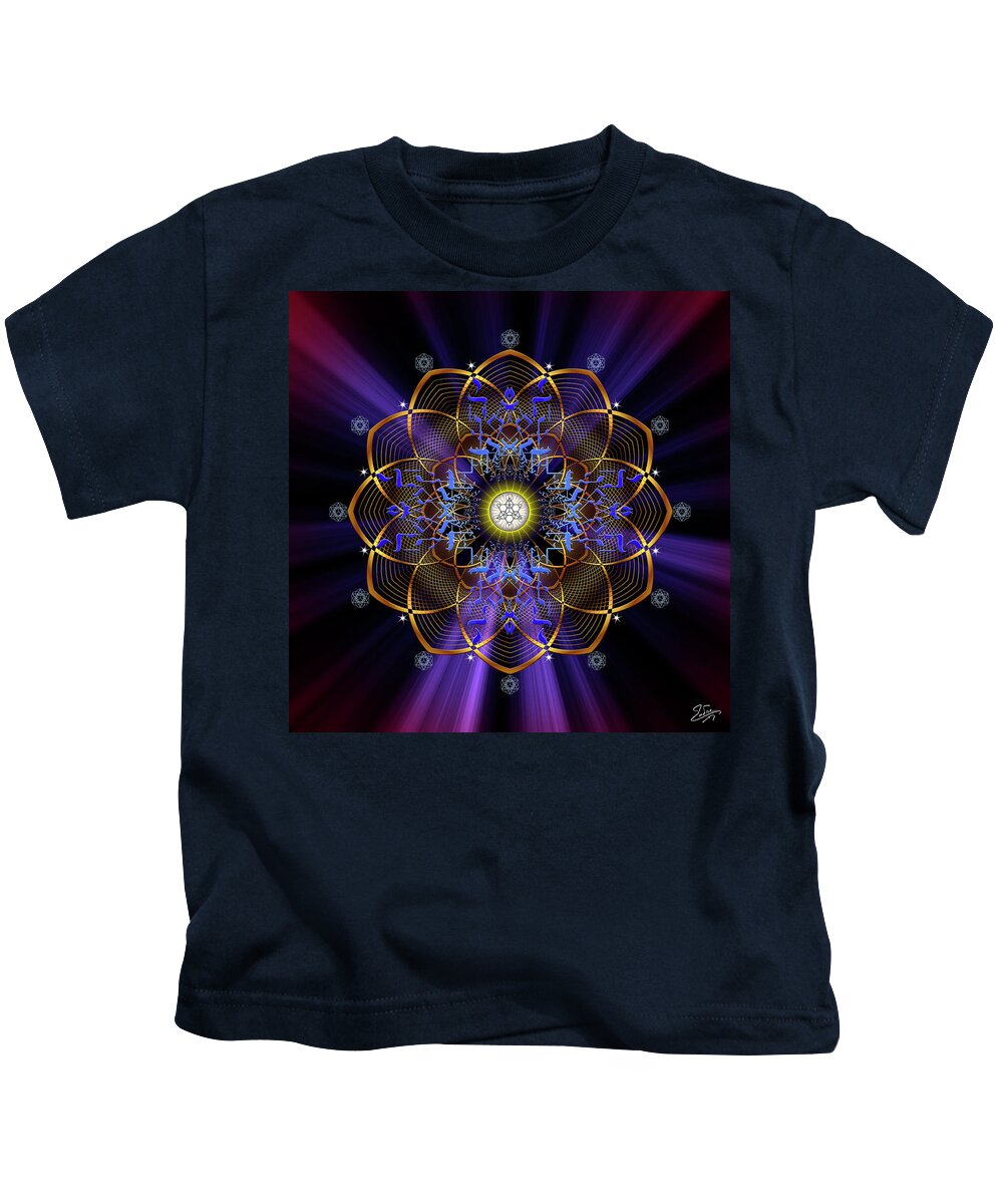 Endre Kids T-Shirt featuring the digital art Sacred Geometry 647 by Endre Balogh
