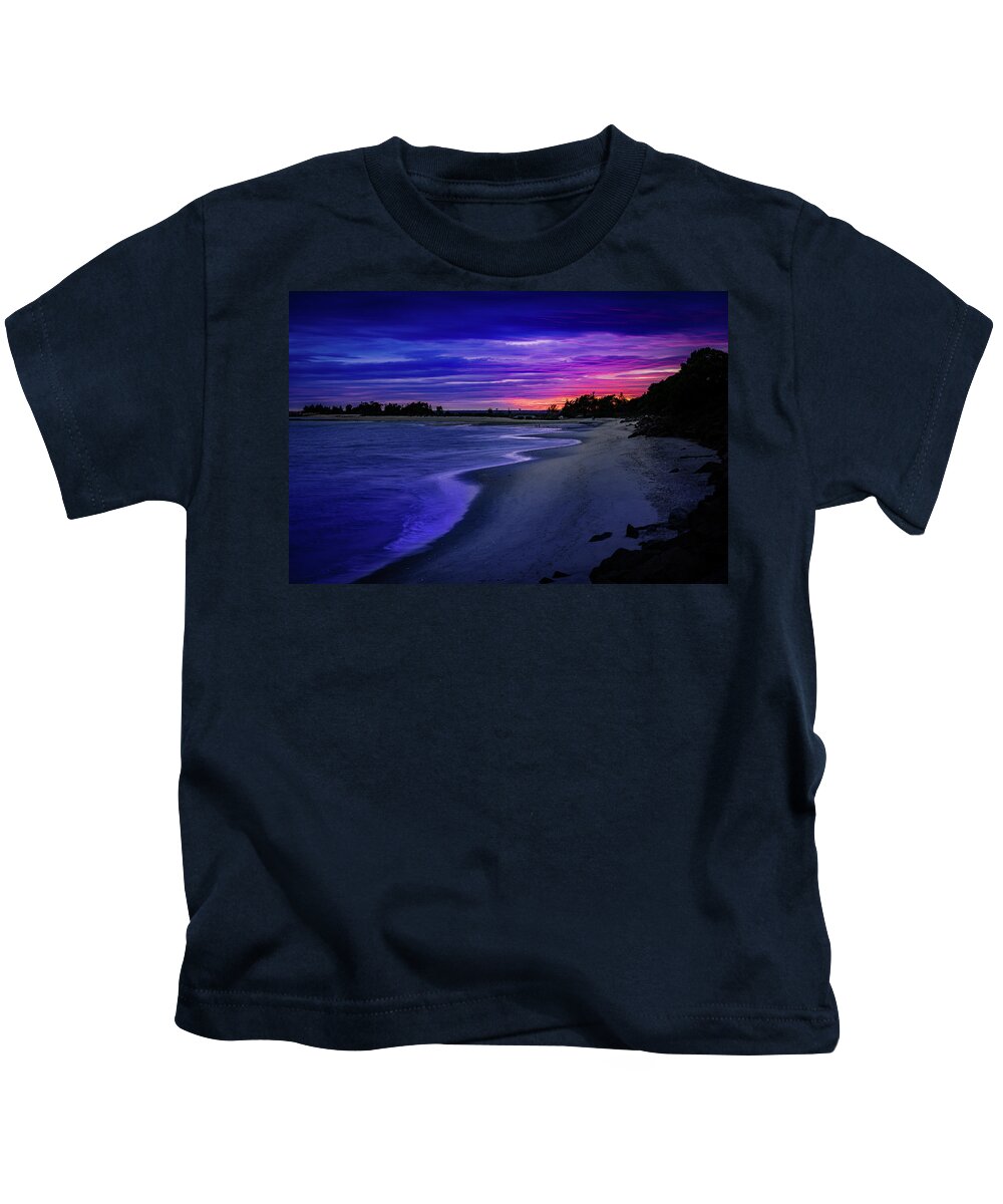 Jersey Shore Kids T-Shirt featuring the photograph Slow Waves Erupting Clouds by Mark Rogers