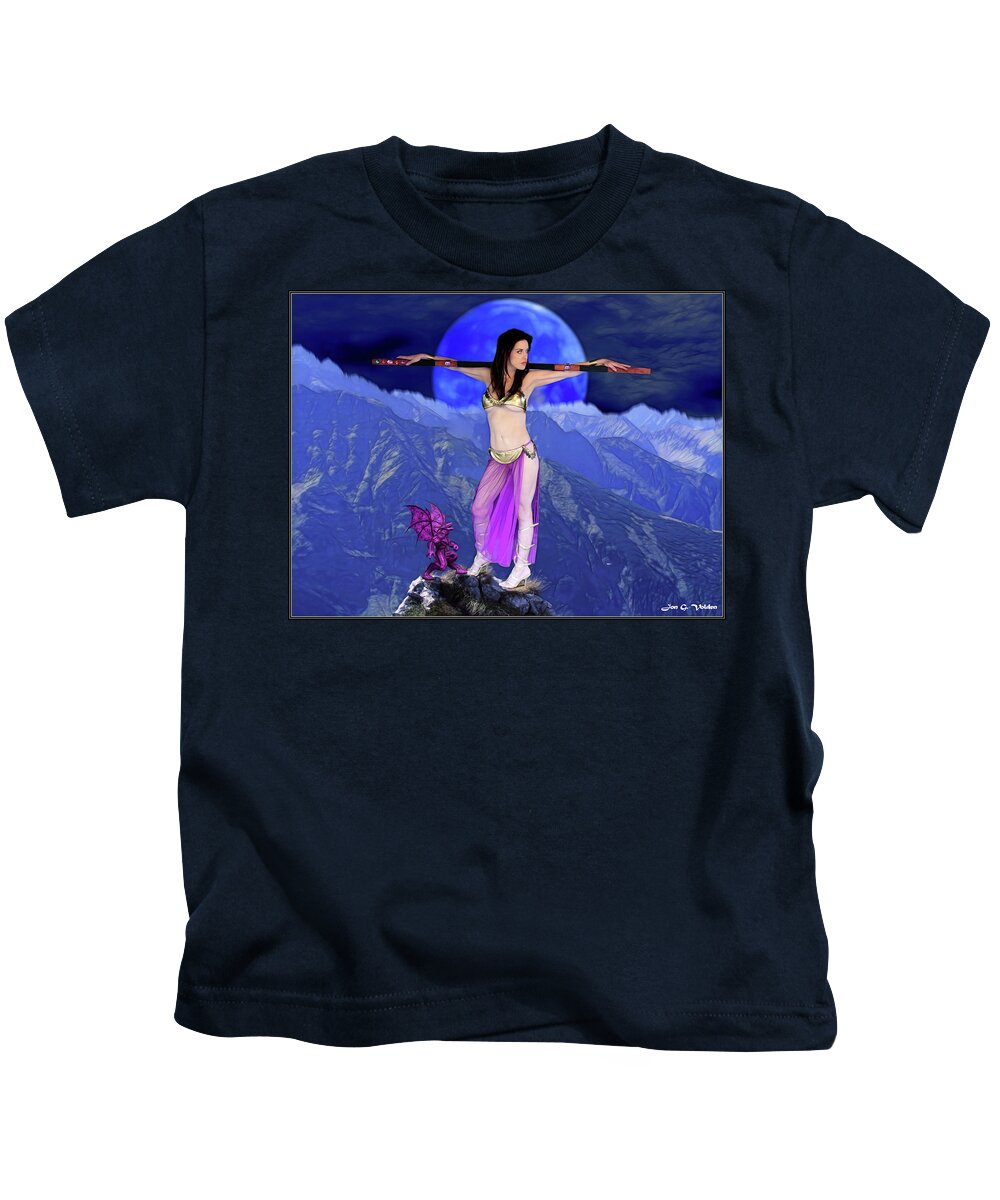 Fantasy Kids T-Shirt featuring the photograph Sorceress And Her Familar by Jon Volden