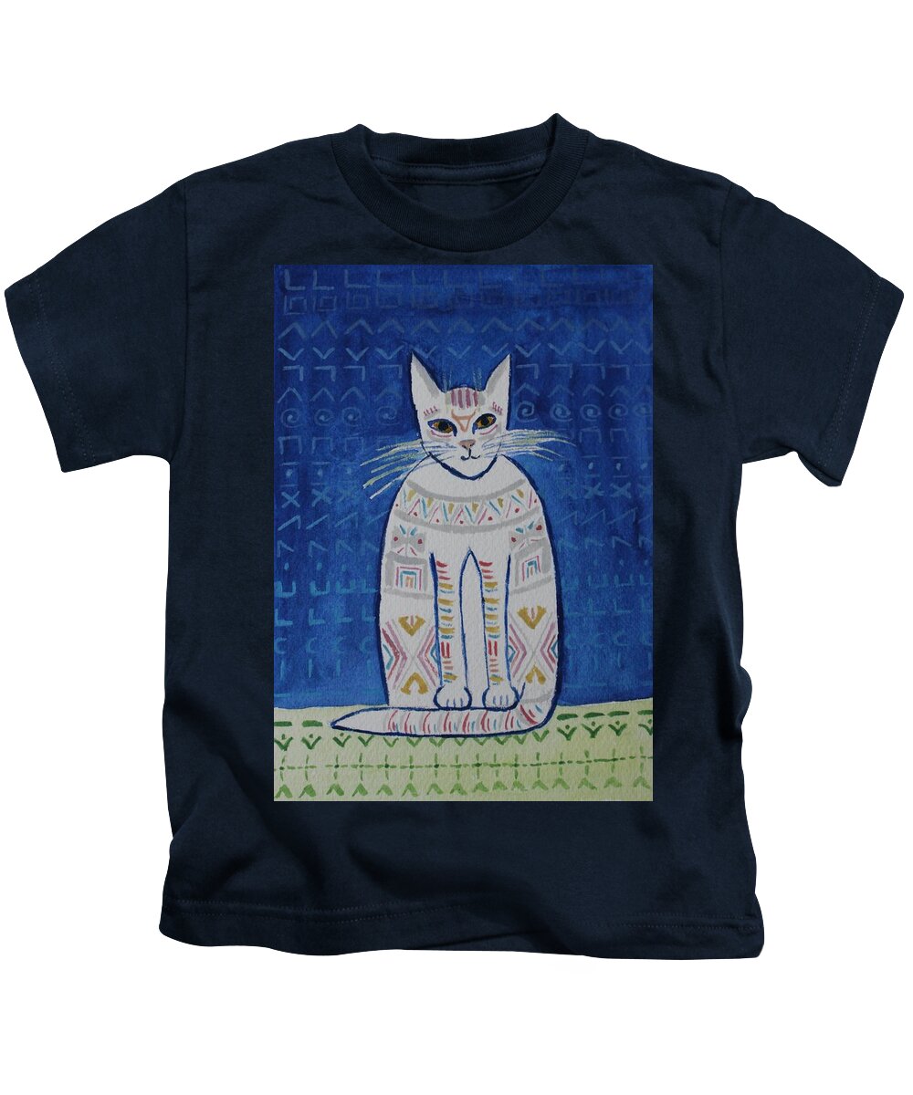 Cat Kids T-Shirt featuring the painting Spirit by Vera Smith