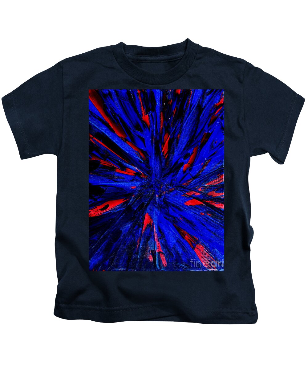 Starburst Kids T-Shirt featuring the painting Starburst Blue by Walt Brodis