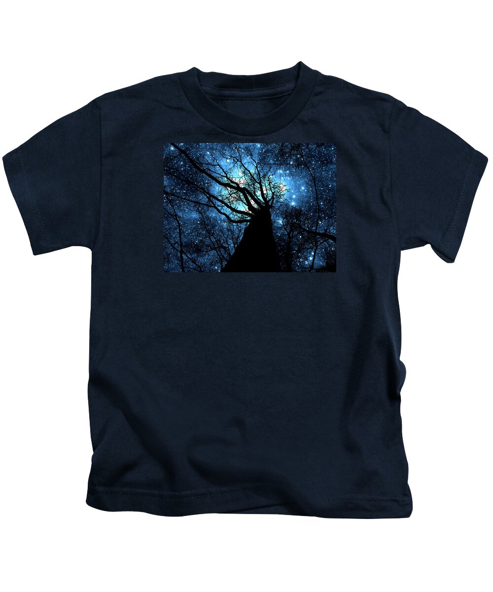 Stars Kids T-Shirt featuring the mixed media Starry Starry Night by Dave Lee