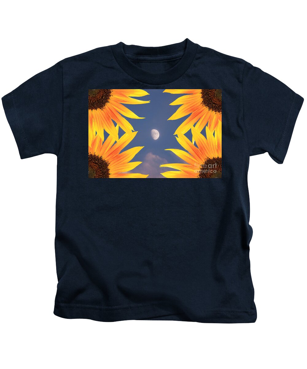 Sunflower Kids T-Shirt featuring the photograph Sunflower Moon by James BO Insogna