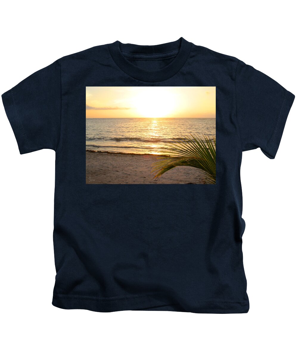Beach Kids T-Shirt featuring the photograph Sunrise at Akumal Sur Beach 1 by Christopher Spicer