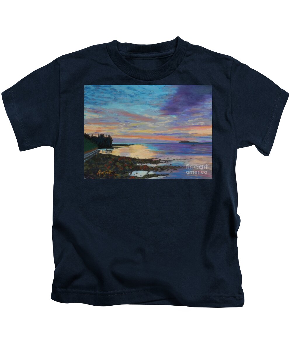 Pastel Kids T-Shirt featuring the pastel Sunrise on Tancook Island by Rae Smith PAC