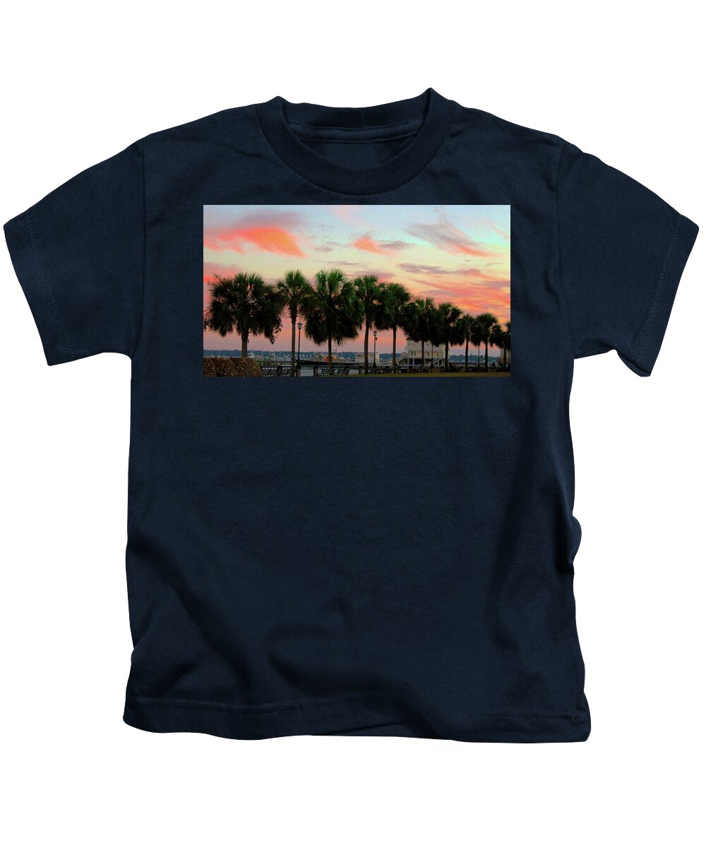 Tropical Kids T-Shirt featuring the photograph Sunset Palms by Rod Whyte