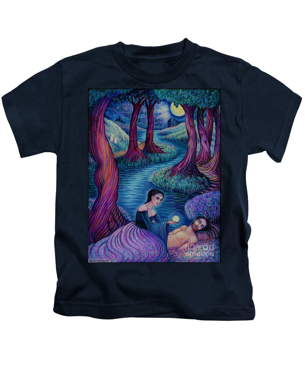 Drawing Kids T-Shirt featuring the drawing The Awakening by Debra Hitchcock