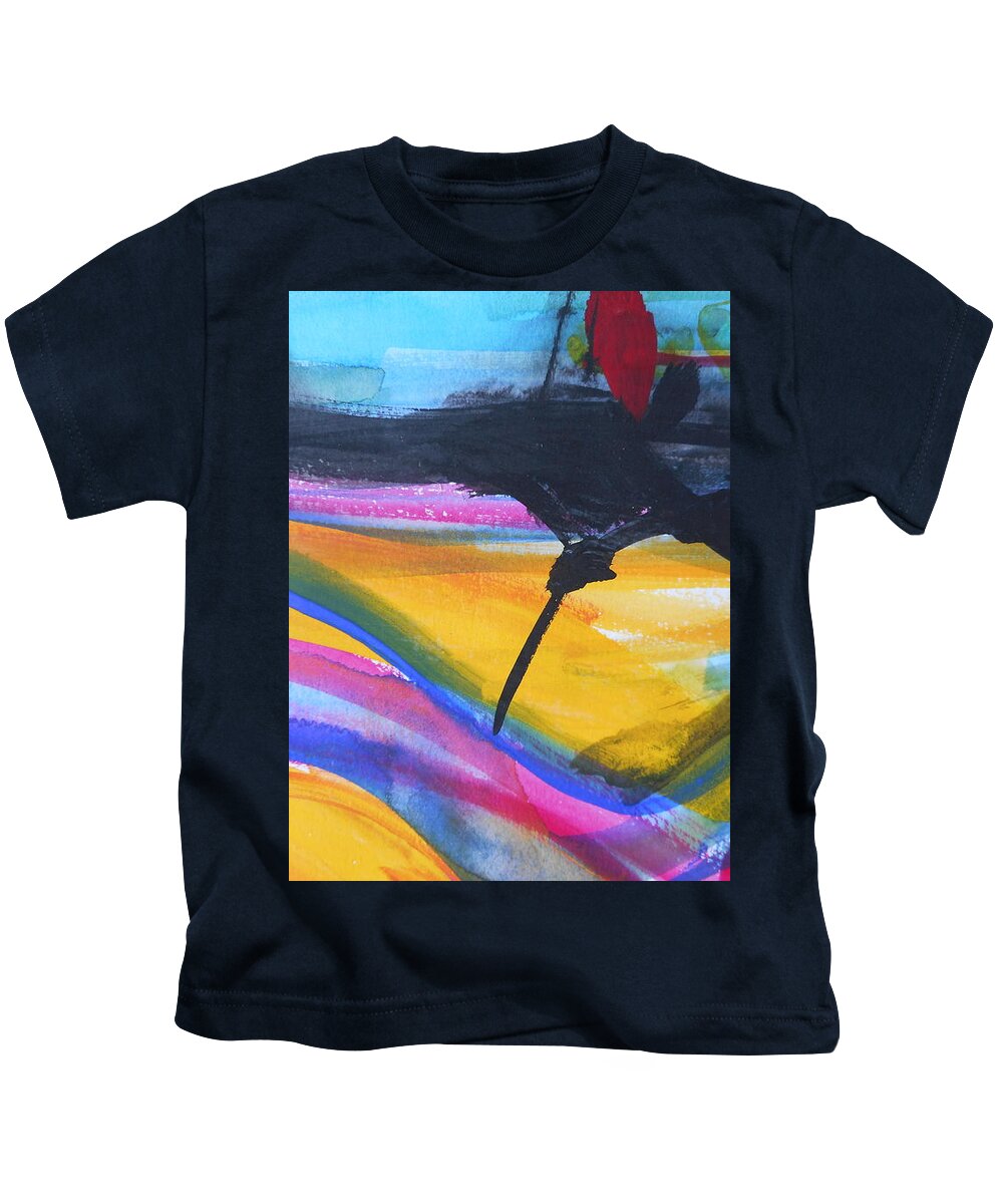 Abstract Paintings Kids T-Shirt featuring the painting The Road by Katerina Stamatelos