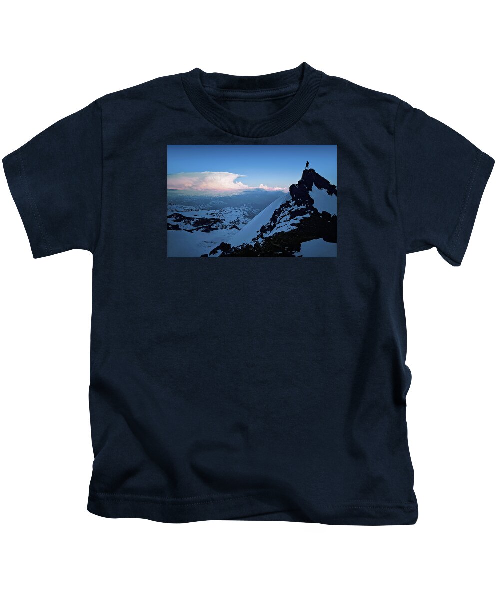 The Walkers Kids T-Shirt featuring the photograph The Sunset Wave by The Walkers