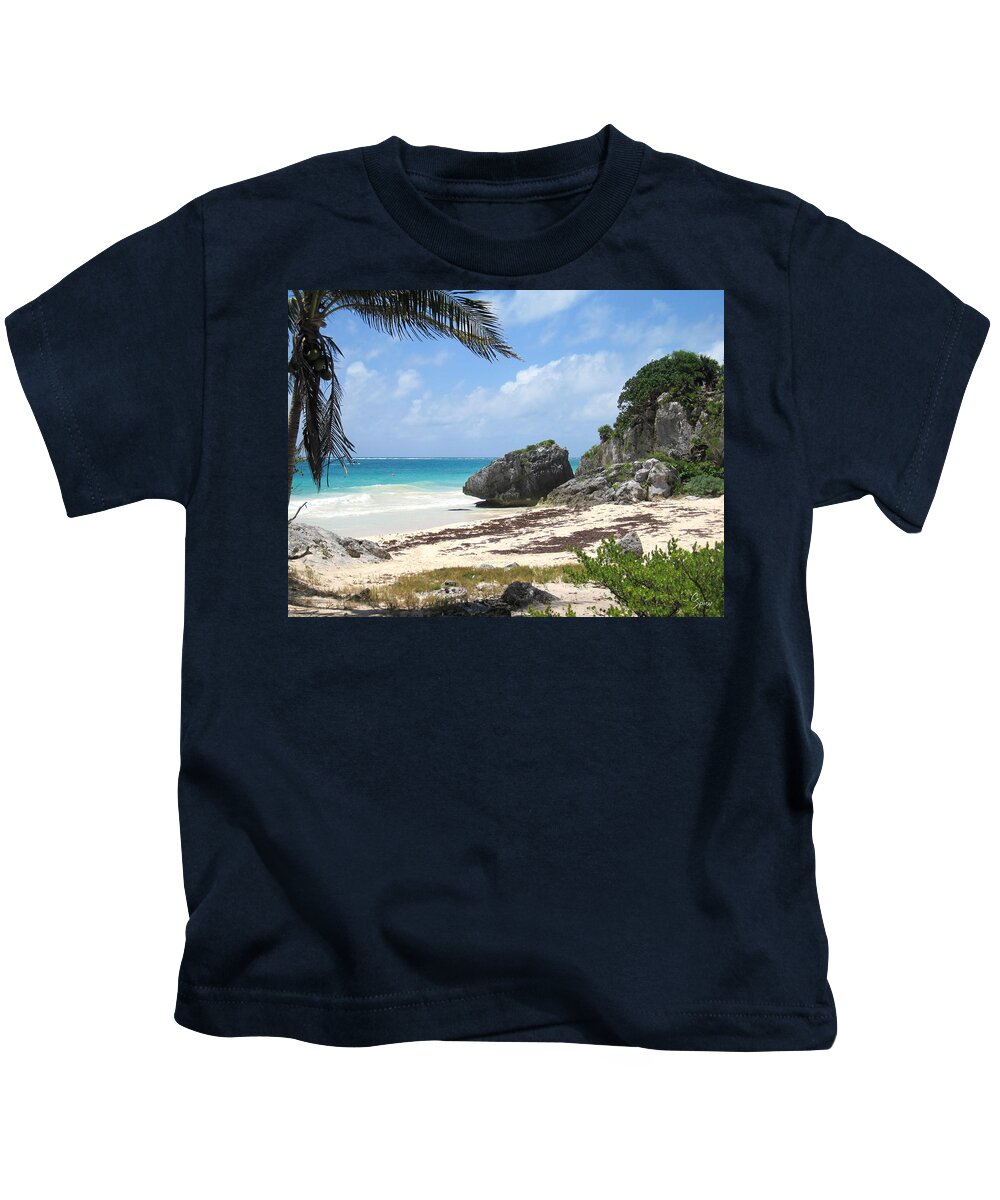 Beach Kids T-Shirt featuring the photograph Tulum Beach by Christopher Spicer