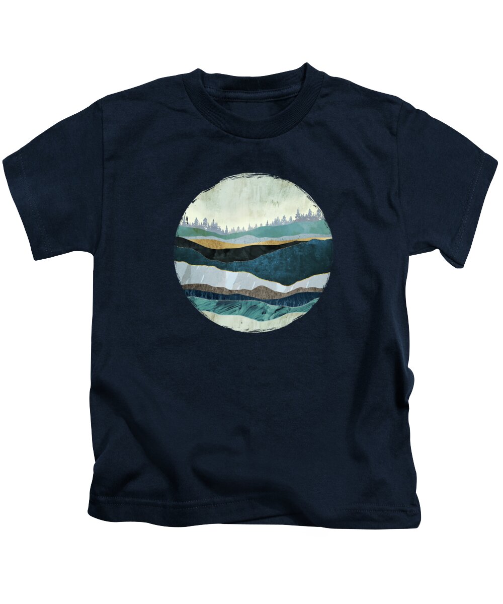 Turquoise Kids T-Shirt featuring the digital art Turquoise Hills by Spacefrog Designs
