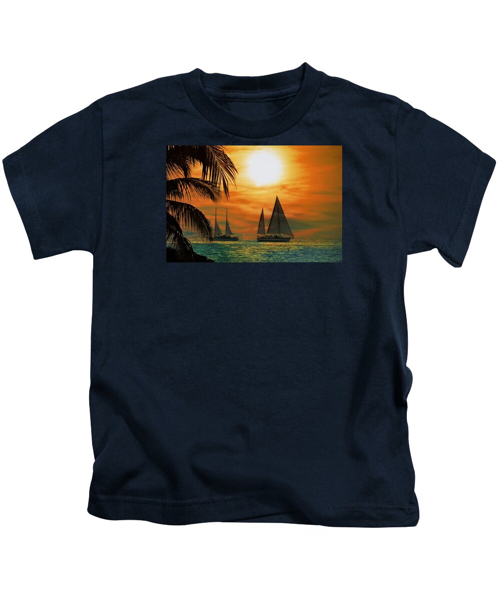 Sail Kids T-Shirt featuring the photograph Two Ships Passing in the Night by Bill Cannon