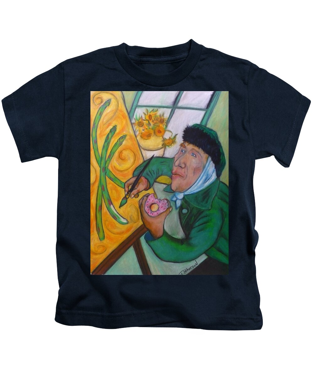 Crayon Kids T-Shirt featuring the painting Vincent and the Asparagus by Todd Peterson