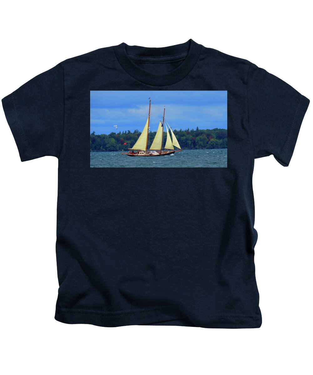 Schooner Kids T-Shirt featuring the photograph When And If by Dennis McCarthy