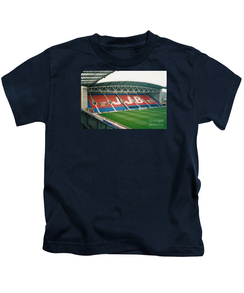  Kids T-Shirt featuring the photograph Wigan Athletic - JJB Stadium - North Goal End 1 - September 1999 by Legendary Football Grounds
