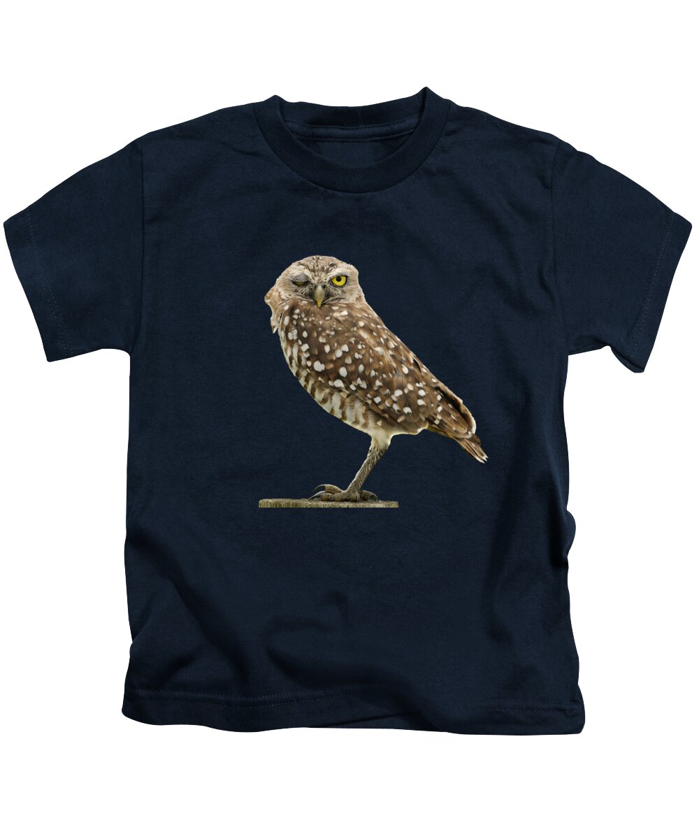 Owl Kids T-Shirt featuring the photograph Winking Owl by Bradford Martin