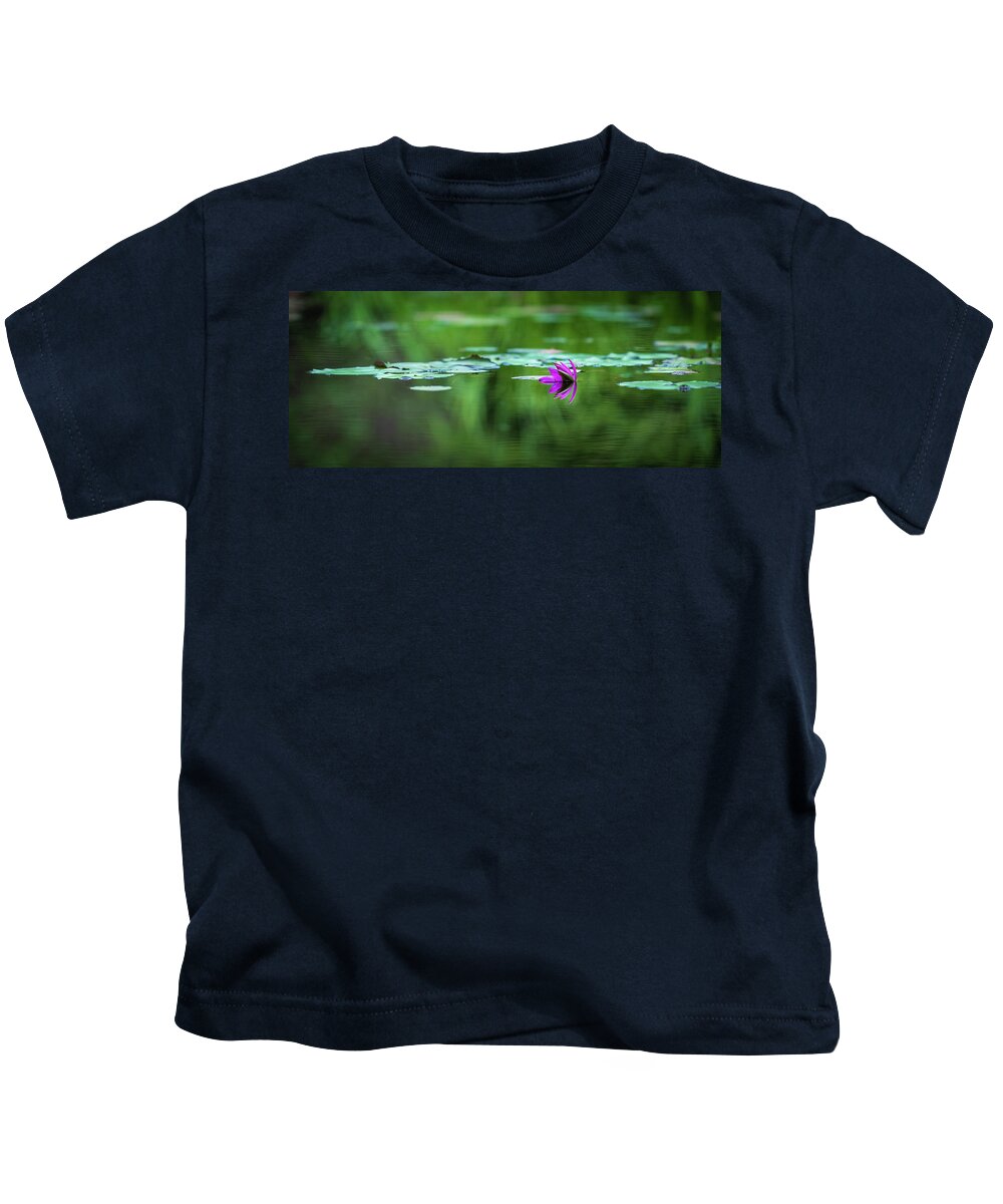 Water Kids T-Shirt featuring the photograph Zen Blossom by Laura Roberts