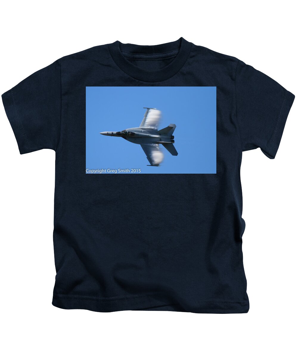 F18 Kids T-Shirt featuring the photograph F18 #6 by Greg Smith